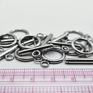 Large Stainless Steel Toggle Clasps - 29.5mm Ring & 22mm Bar - Jewellery Making Closure - Necklace Crafting