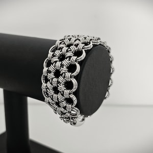 Stainless Steel Japanese Weave Chainmail Bracelet - Chainmaille Armour Cuff