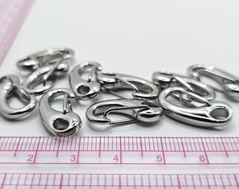21mm Heavy Duty Stainless Steel Push Gate Clasp - Spring Clip - Bulk
