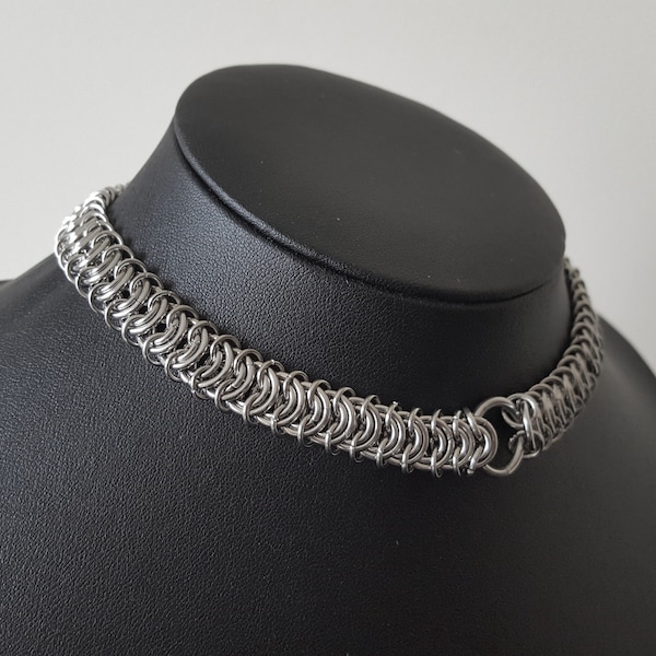 Vertebrae Chainmail Link Choker / Necklace - Stainless Steel Serpent Snake-Scale Collar