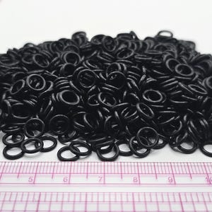 7.5mm x 1.2mm Black EPDM Rubber Chainmaille Jump Rings - 1000pcs Bulk Pack