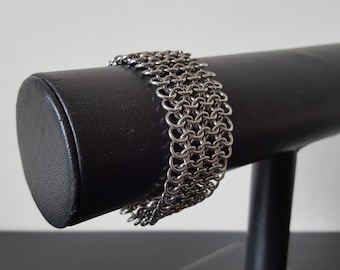 Stainless Steel European Weave Chainmail Cuff Bracelet