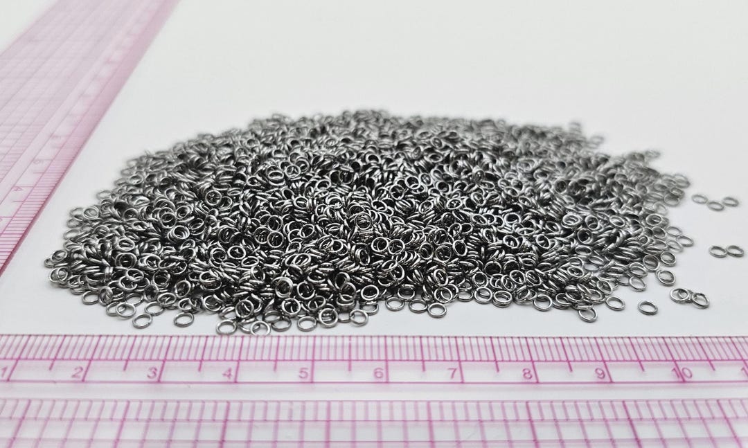 3mm X 0.5mm Stainless Steel Micro Chainmail Rings - 60g - Approx 5000 ...