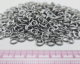 8mm x 1.4mm Stainless Steel Chainmail Rings - 130g - approx 500 Jump Rings - Bulk Pack