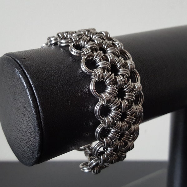 Stainless Steel Japanese Weave Chainmail Bracelet - Chainmaille Cuff