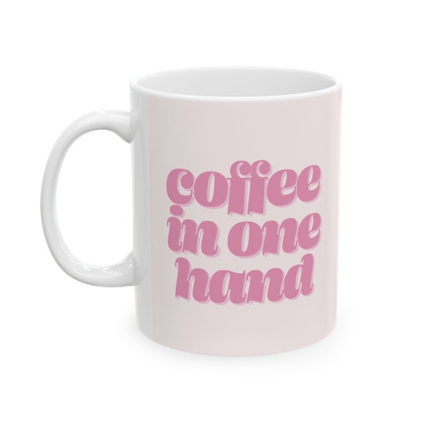 Kaffee in einer Hand | Vertrauen in die andere | Tasse zum Muttertag - witziges Geschenk für Frau und Freundin Ideales Geschenk für Tee & Kaffee Liebhaber