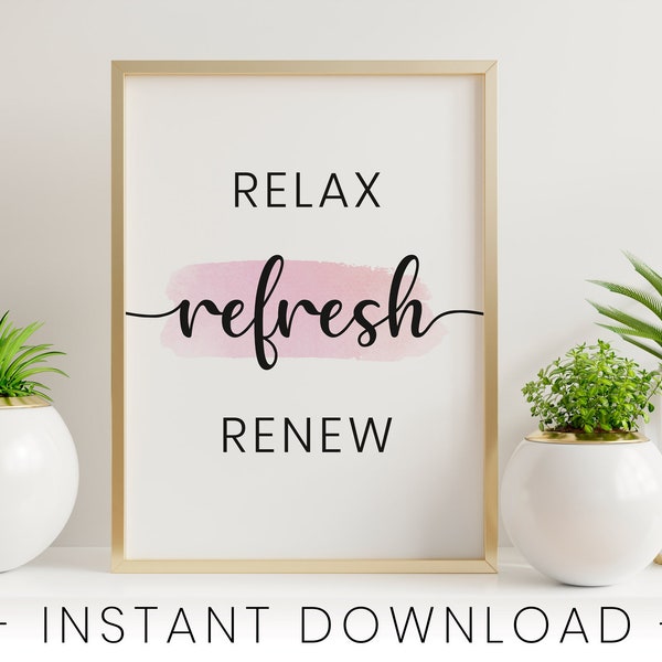 Relax Refresh Renew Wall Art - Etsy