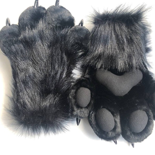 Fursuit Hand Paw Black Pink - Etsy