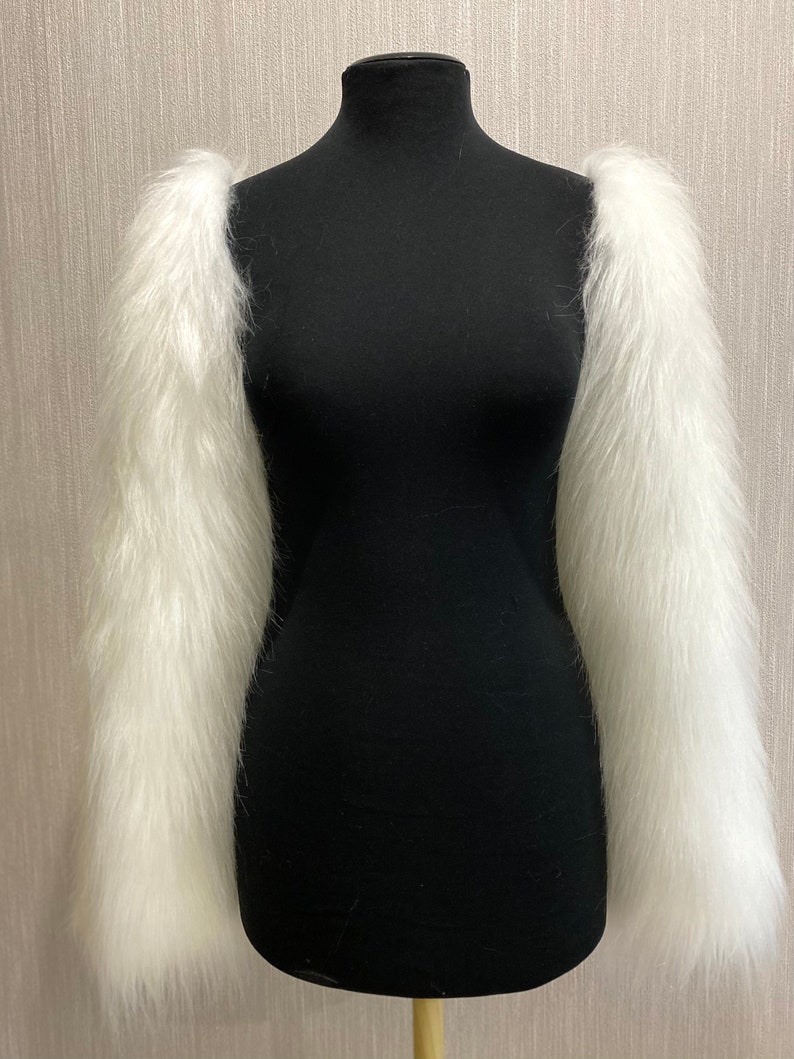 Puffy White Fur Arm Sleeves Fursuit Partial Furry Sleeves Etsy