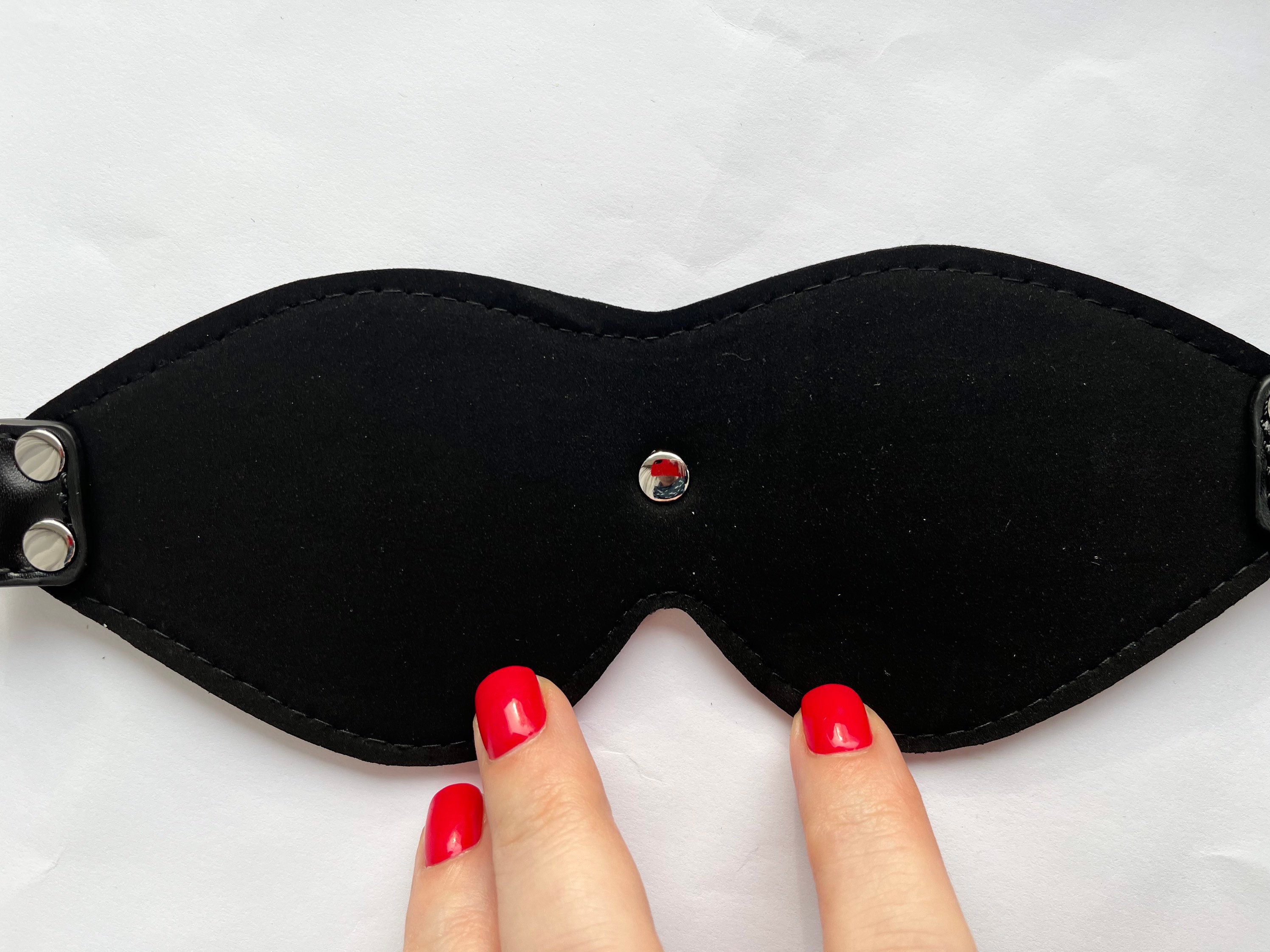 Black Faux Leather Mask Costume BDSM Mask Rivet Decor PU Etsy