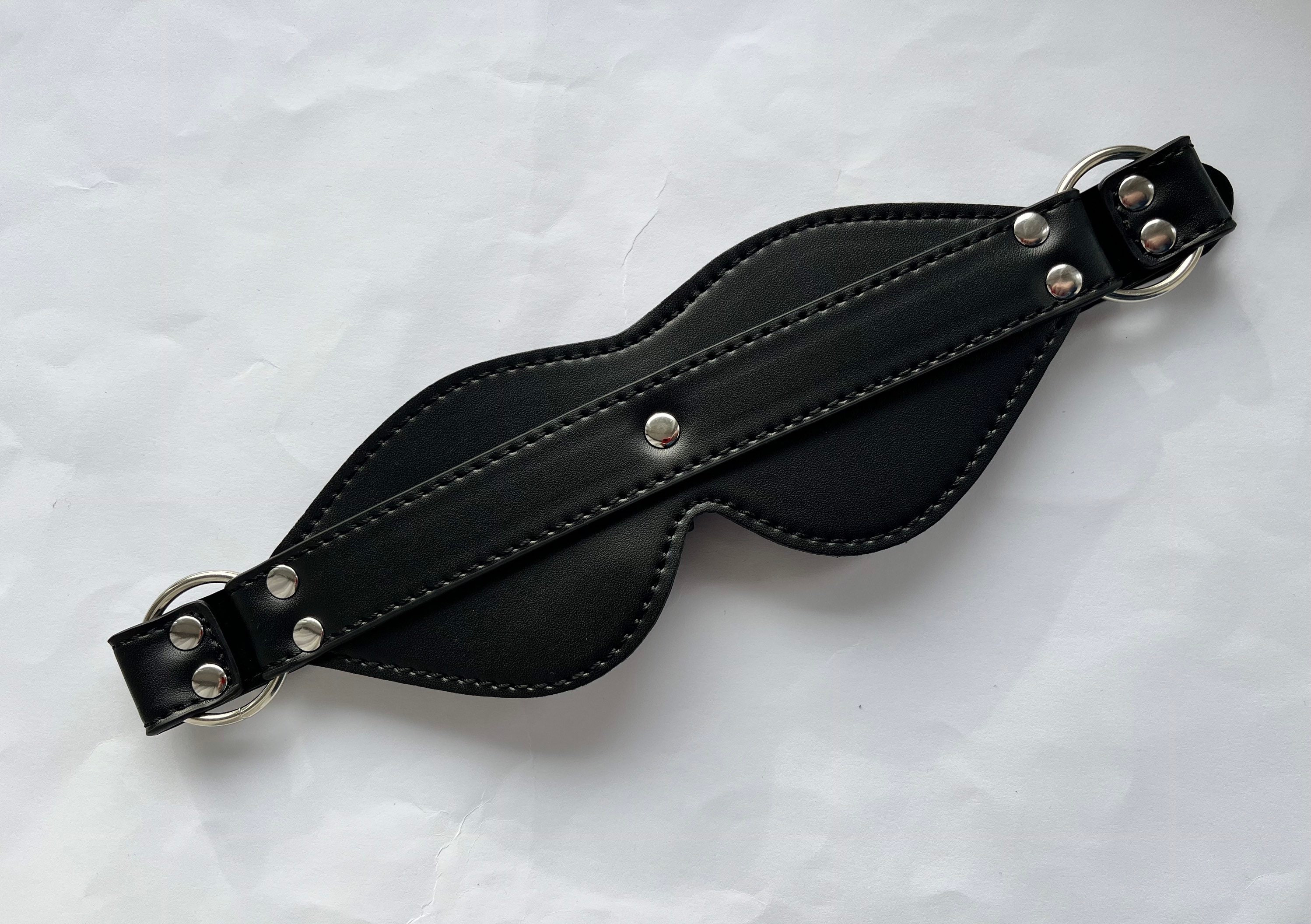 Black Faux Leather Mask Costume BDSM Mask Rivet Decor PU Etsy