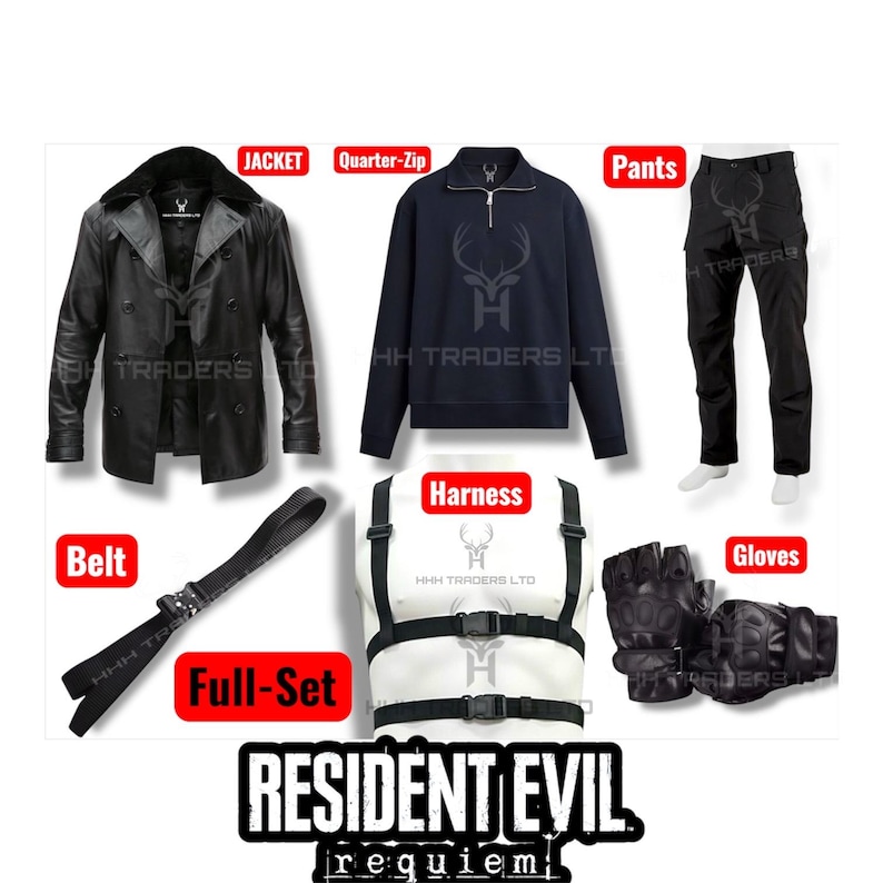 Kurtka skórzana Leona S. Kennedy'ego – Resident Evil RE9 Cosplay Unisex zdjęcie 2
