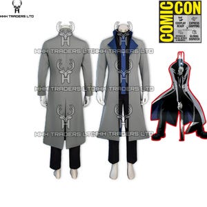 Father Alexander Anderson Cosplay Full Set Outfit Unisex - Hellsing Anime Trench Coat, Priest Shirt, Pants, Gloves & Pendant