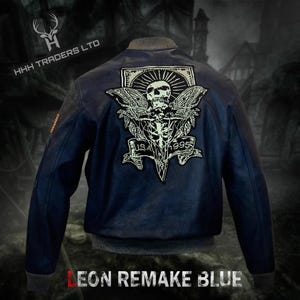 Chaqueta bomber Leon S. Kennedy RE4 Remake / Chaqueta de vuelo R.P.D., parches bordados