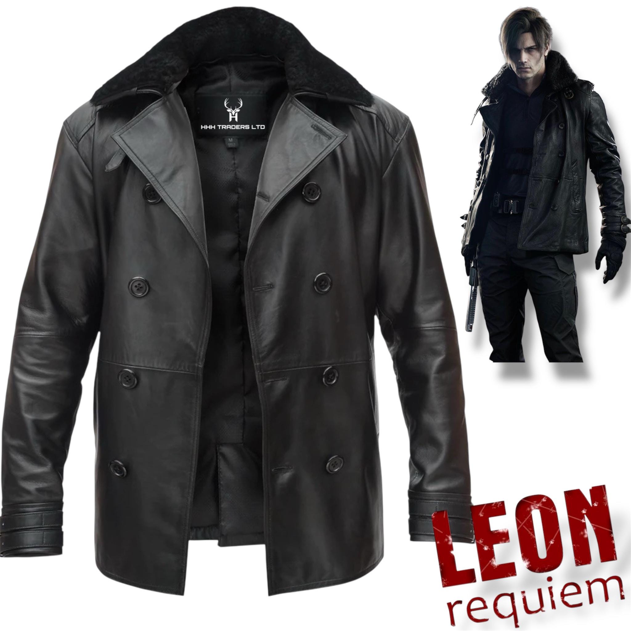 Léon Leon S Kennedy Leather Jacket – Resident Evil RE9 Cosplay Unisex