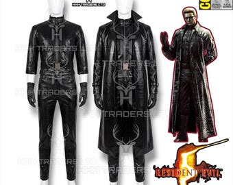 Albert Wesker Cosplay Full Set | Resident Evil 5 Leather Trench