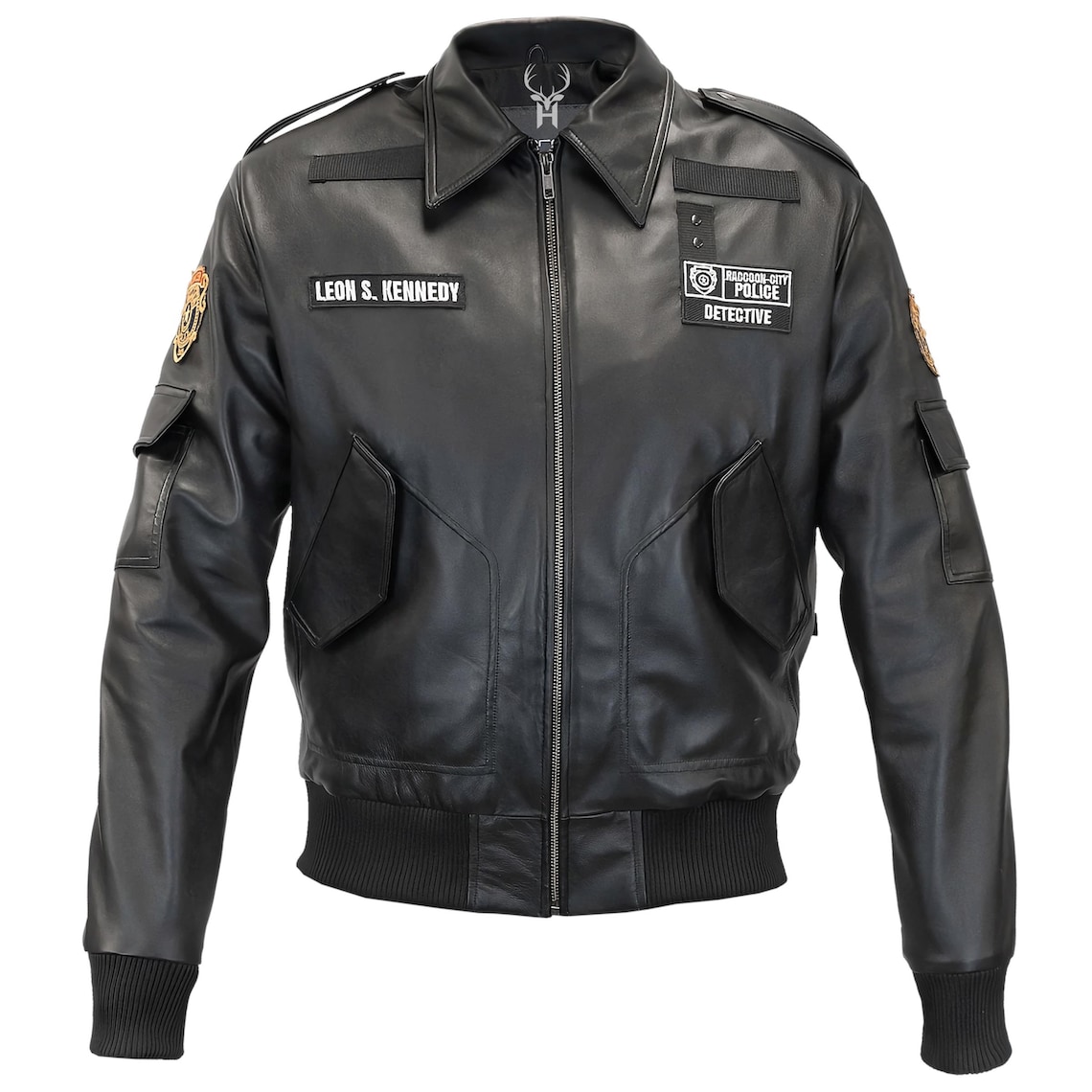 Ree2 Rpd Leon S Kennedy Resident Evil 2 RPD Leather Jacket RE2 - Raccoon City ...