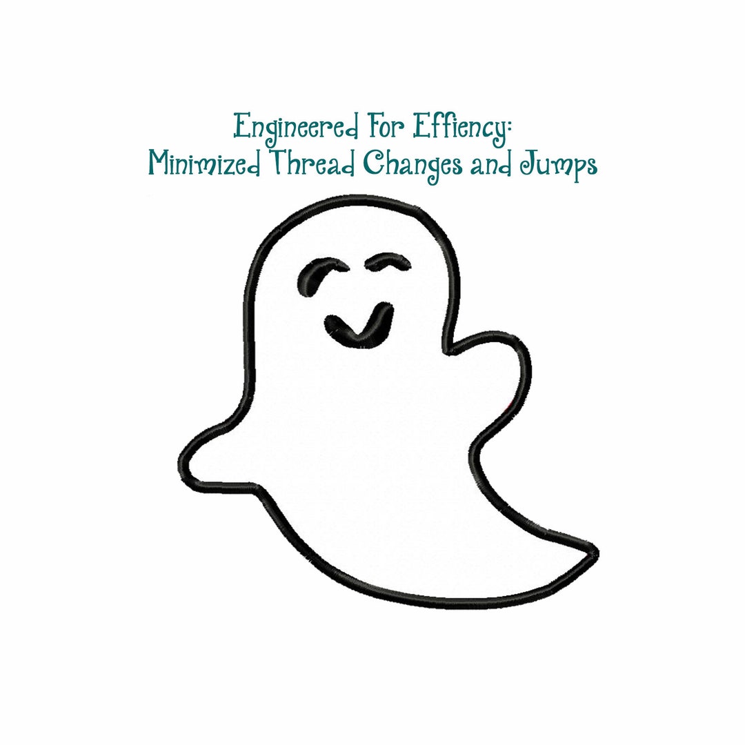 Ghost Applique Machine Embroidery Design Instant Download File Etsy