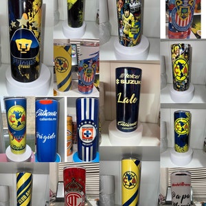 Personalized20oz Tumblers Las Chivas de Guadalajara /El America / Cruz Azul/ Toluca/ Los Pumas /Las Aguilas Del America Termos personalizado