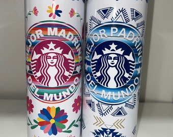 La Madrina - El Padrino Termo de 20oz tumbler for godparents . Termo para padrinos