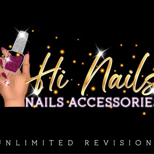 Individuelles Beauty Logo Design | Glitzer Nägel & Make-up Logo | Feminines Modelogo für Kosmetiksalon | Bearbeitbares Business Branding | Logo-Design