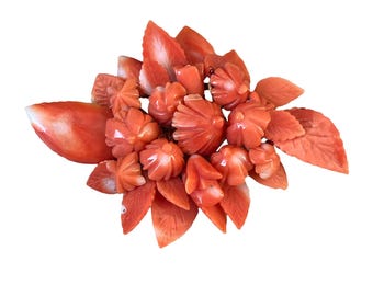 Antique Carved Coral Brooch, c.1880-1910