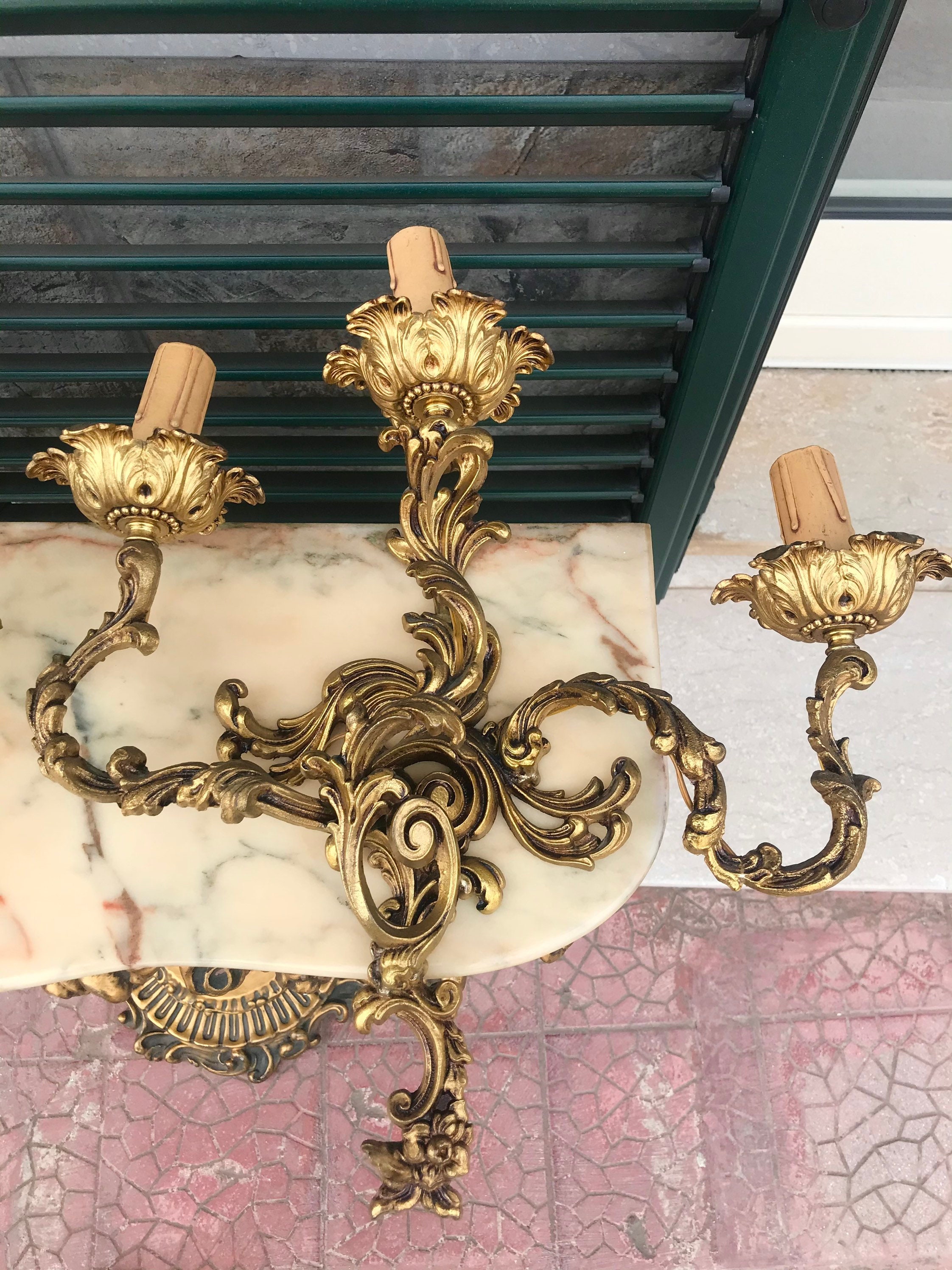 Pair of Antique French Appliques Wall Lamps Louis XVI France Etsy
