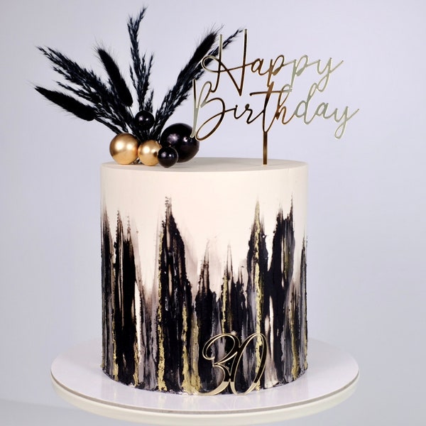 Cake Topper Happy Birthday mit Zahl | Geburtstag