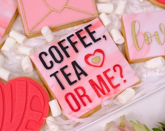 Estampadora de galletas fondant ADL | ¿Café, té o yo? | Amor | Sellos y cortadores de galletas.