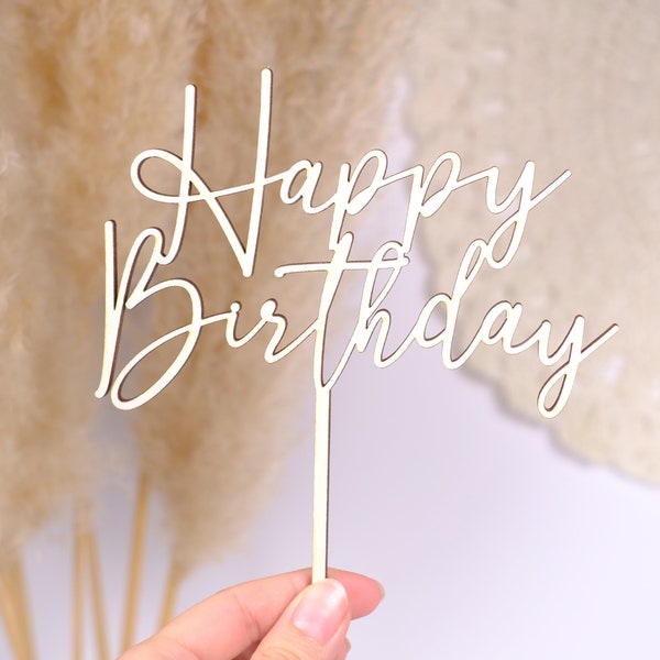 Cake Topper aus Holz – Happy Birthday | Geburtstag