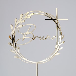 Cake Topper Baptism | Name + Cross | Communion | confirmation