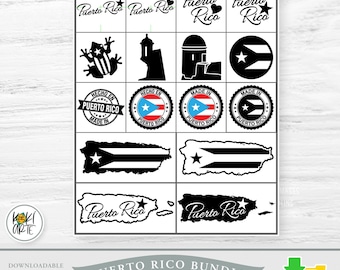Pack Porto Rico | Fichiers numériques de haute qualité | Impression | Découpe vinyle | Gravure | Découpe laser | Téléchargement numérique