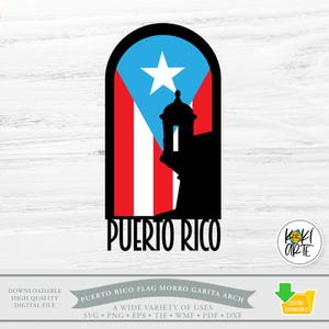 Puerto Rico Flag Morro Garita Arch | High Quality Digital Files | Printing | Sublimation | Heat Transfer | Vinyl Cutting | Digital Download.