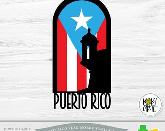 Puerto Rico Flagge Morro Garita Arch | Hochwertige digitale Dateien | Drucken | Sublimation | Wärmeübertragung | Vinylschnitt | Digitaler Download.
