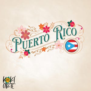 Puerto Rico Garden Of The Caribbean PNG, Hi Res Sublimation Design, Instant download digital file, Puerto Rico Handmade Design, Modern Style