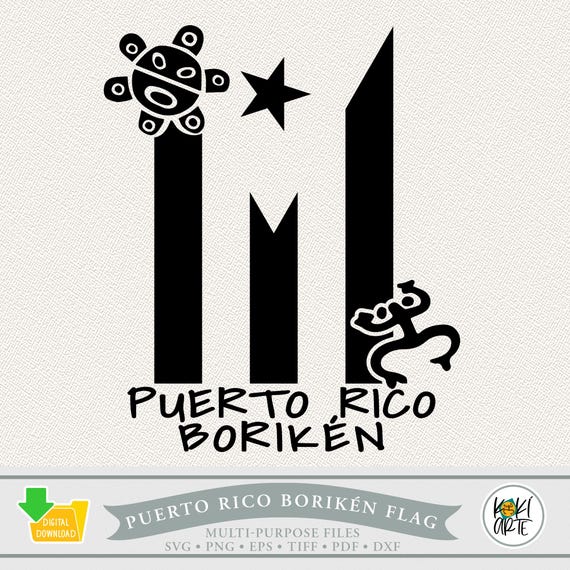 Puerto Rico Boriken Flag | High Quality Digital Files | Printing | Vinyl Cutting | Laser Engraving | Cutting | Carving | Instant Download.