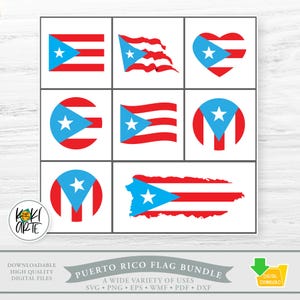 Puerto Rico Flag Bundle | Digital Files | Indigenous Caribbean Culture | Puerto Rican Heritage Art | Digital Download