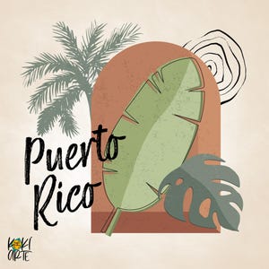 Puerto Rico Bohemian Art II PNG, Hi Res Sublimation Design, Instant download digital file, Puerto Rico Handmade Design, Modern Style