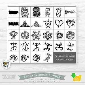 Taino Symbols Clipart Bundle | Digital Files | Indigenous Caribbean Culture | Puerto Rican Heritage Art | Digital Download