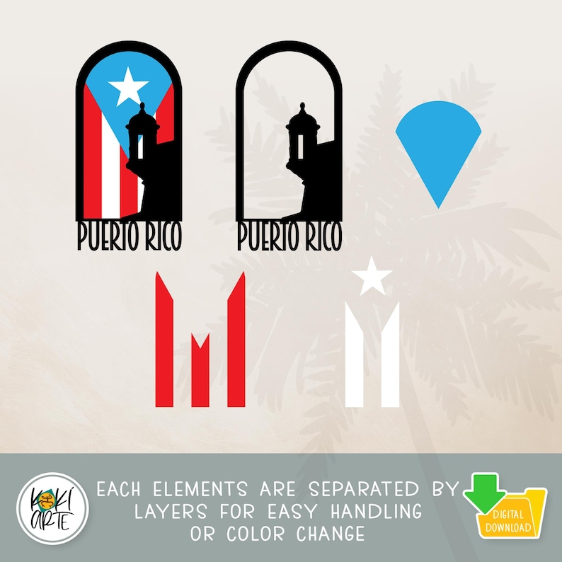 Puerto Rico Flag Morro Garita Arch | High Quality Digital Files | Printing | Sublimation | Heat Transfer | Vinyl Cutting | Digital Download. image 2