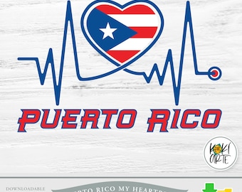 Porto Rico My Heartbeat | Arquivos de alta qualidade | Impressão | Transferência de calor | Corte de vinil | Gravação | Download digital.