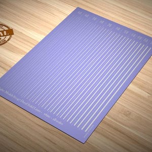 Decal Solid Lines - white - all scales - waterslide decals (Matho Models 80047)