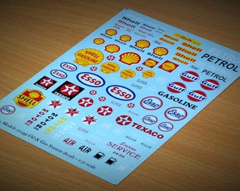 Oil & Gas Station decals - 1:35 scale - waterslide decals (Matho Models 35099)