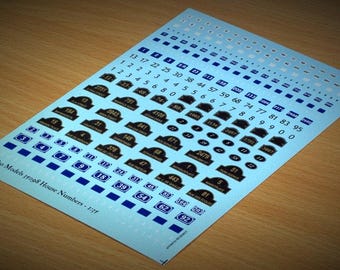 House Numbers - 1:35 scale - waterslide decals (Matho Models 35098)