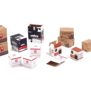 Boîtes en carton - café - échelle 1/35 - papier imprimé (Matho Models 35071)