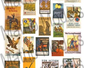 WWI US Propaganda Posters - 1:35 scale - printed paper (Matho Models 35003)