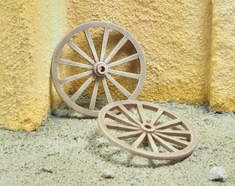 Wagon Wheels - 1:35 scale - unpainted - 3D printed in hi-res UV plastic (Matho Models 35032)