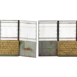 Metal Fence B - BIG set with Gate - 1:35 scale - 3 photo-etch sheets - unpainted and unassembled (Matho Models 35087)