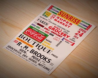 Shop Front Signs C - 1:35 scale - waterslide decals (Matho Models 35121)