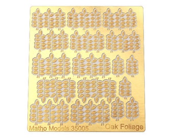 Oak Foliage - 1:35 scale - unpainted - ultra-thin photo-etch sheet (Matho Models 35005)